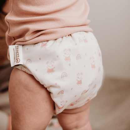 Peppa Pig One Size All-In-One Reusable Cloth Nappy - Pink Rainbows