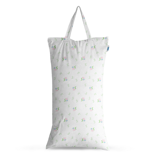Peppa Pig XL Wet Bag Reusable Cloth Nappy Pail - George & Mr.Dinosaur | White