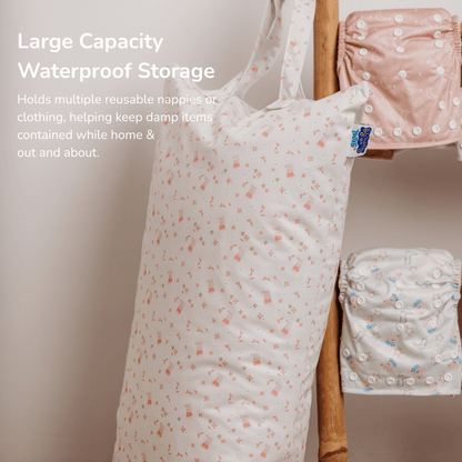 Peppa Pig XL Wet Bag Reusable Cloth Nappy Pail - Moons & Stars