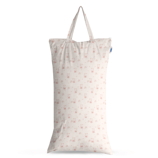 Peppa Pig XL Wet Bag Reusable Cloth Nappy Pail - Pink Rainbows