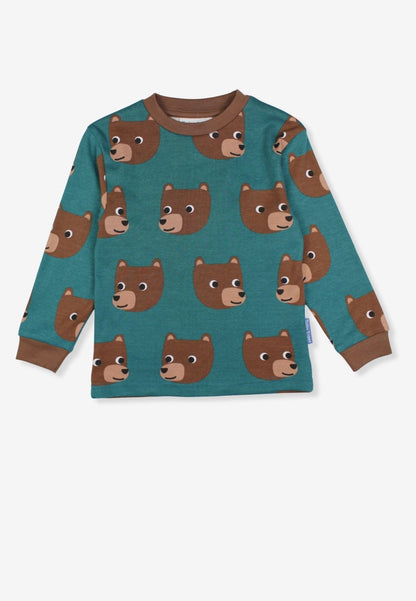Organic Brown Bear Print Pyjamas - Toby Tiger