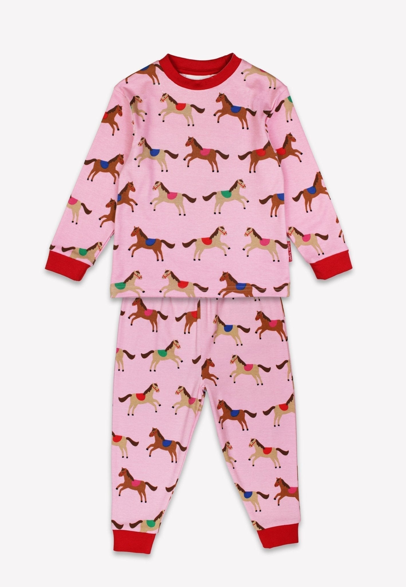 Organic Pink Horse and Pony Print Pyjamas - Toby Tiger