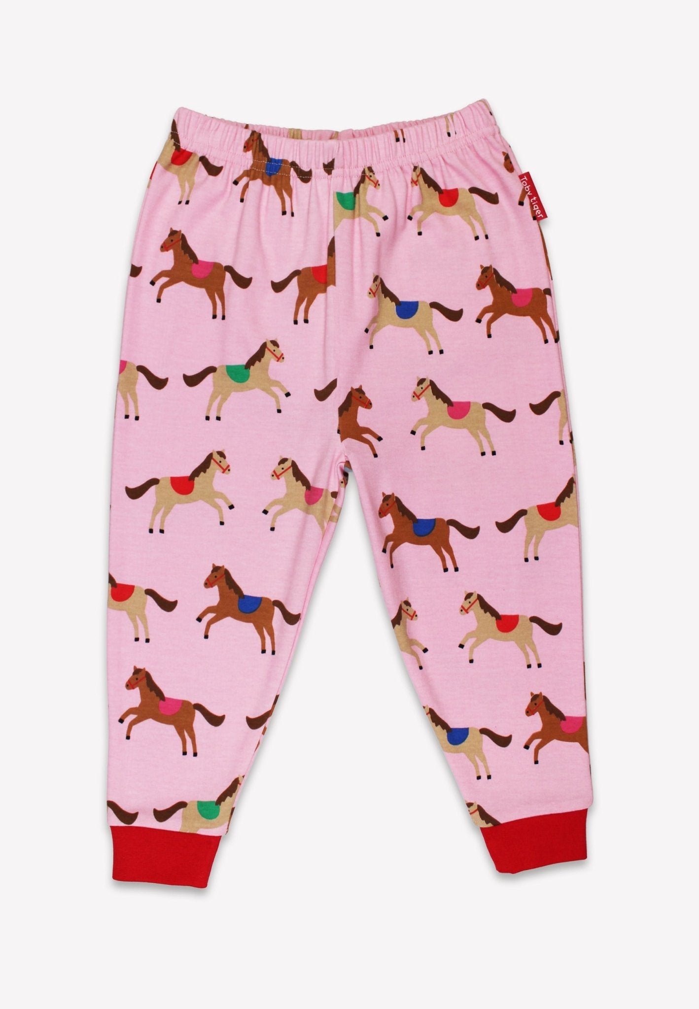 Organic Pink Horse and Pony Print Pyjamas - Toby Tiger