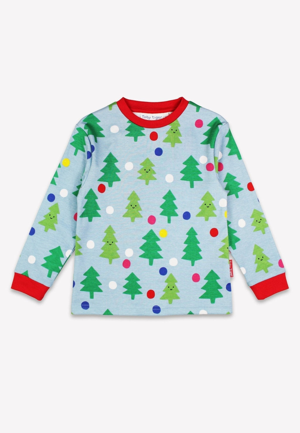 Organic Christmas Tree Print Pyjamas - Toby Tiger