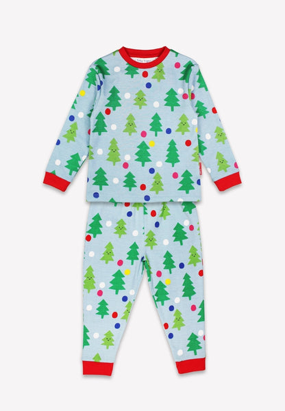 Organic Christmas Tree Print Pyjamas - Toby Tiger