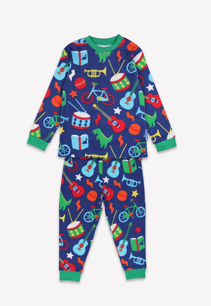 Natural baby sleep: Organic Toys Print Pyjamas | KIDDYKIND