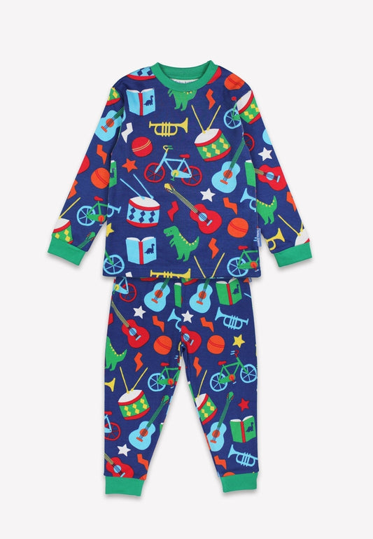 Natural baby sleep: Organic Toys Print Pyjamas | KIDDYKIND