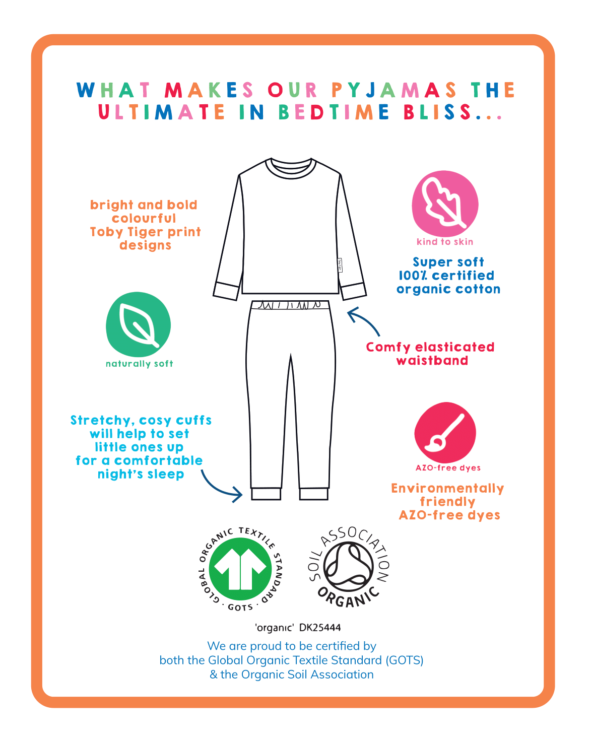 Organic Pumpkin Print Pyjamas by Toby Tiger | Kiddykind