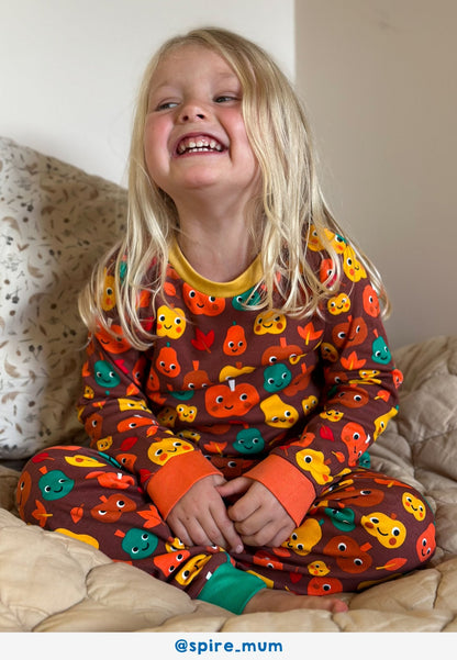 Organic Pumpkin Print Pyjamas by Toby Tiger | Kiddykind