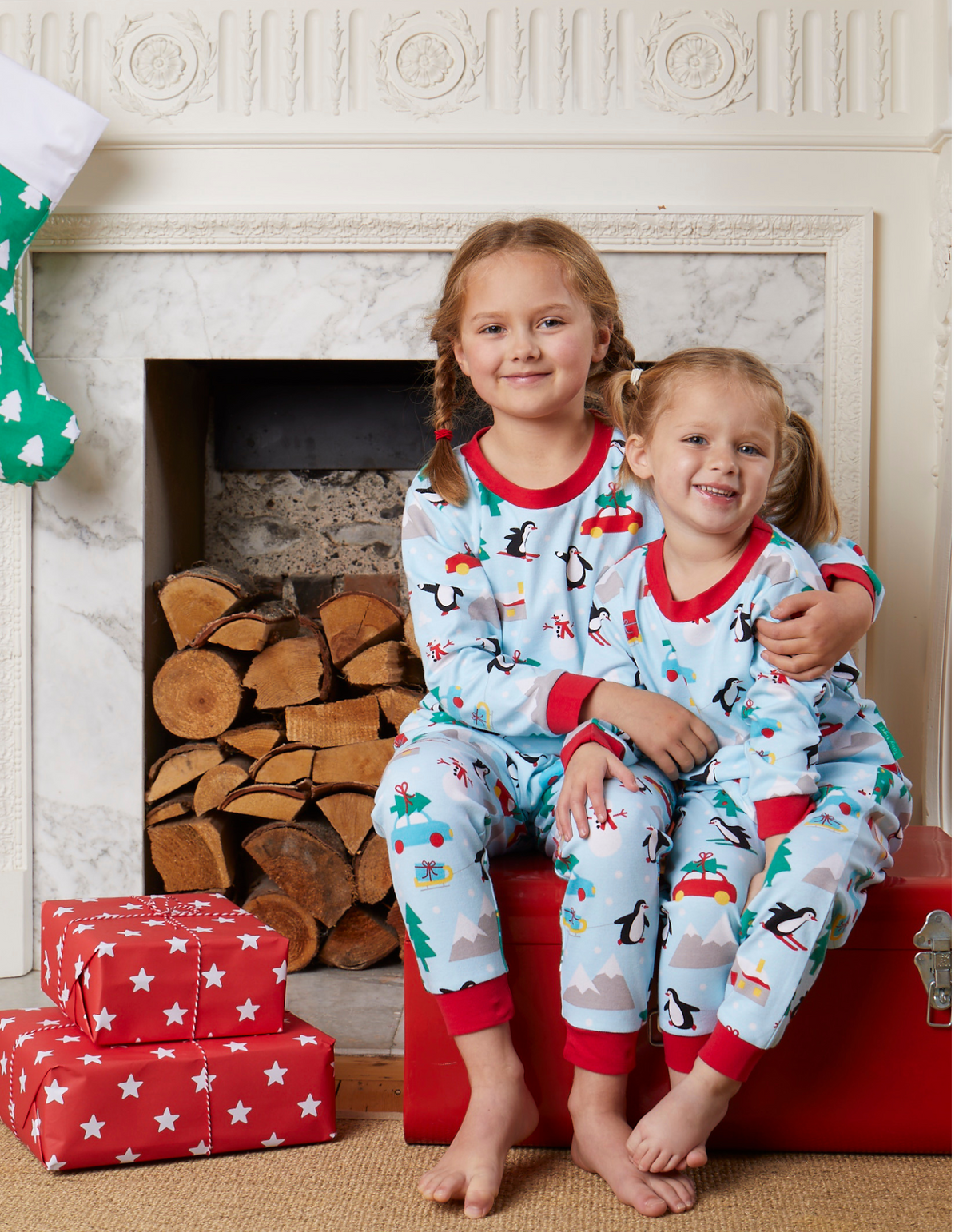 Organic Penguin's Christmas Print Adult Pyjamas