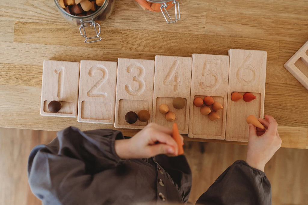 Wooden Number Counting Tray