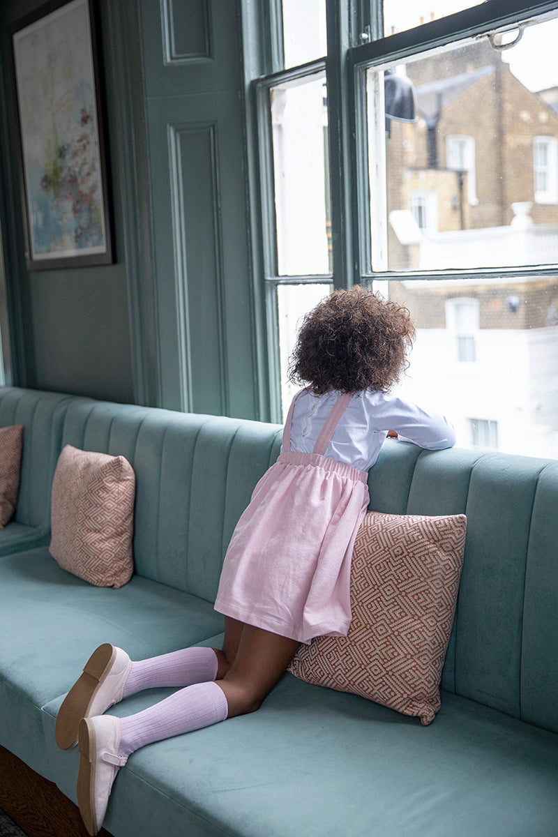 Ribbed Knee High Socks - Dusty Pink