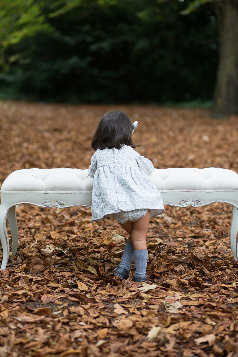 Ribbed Knee High Socks - Grey