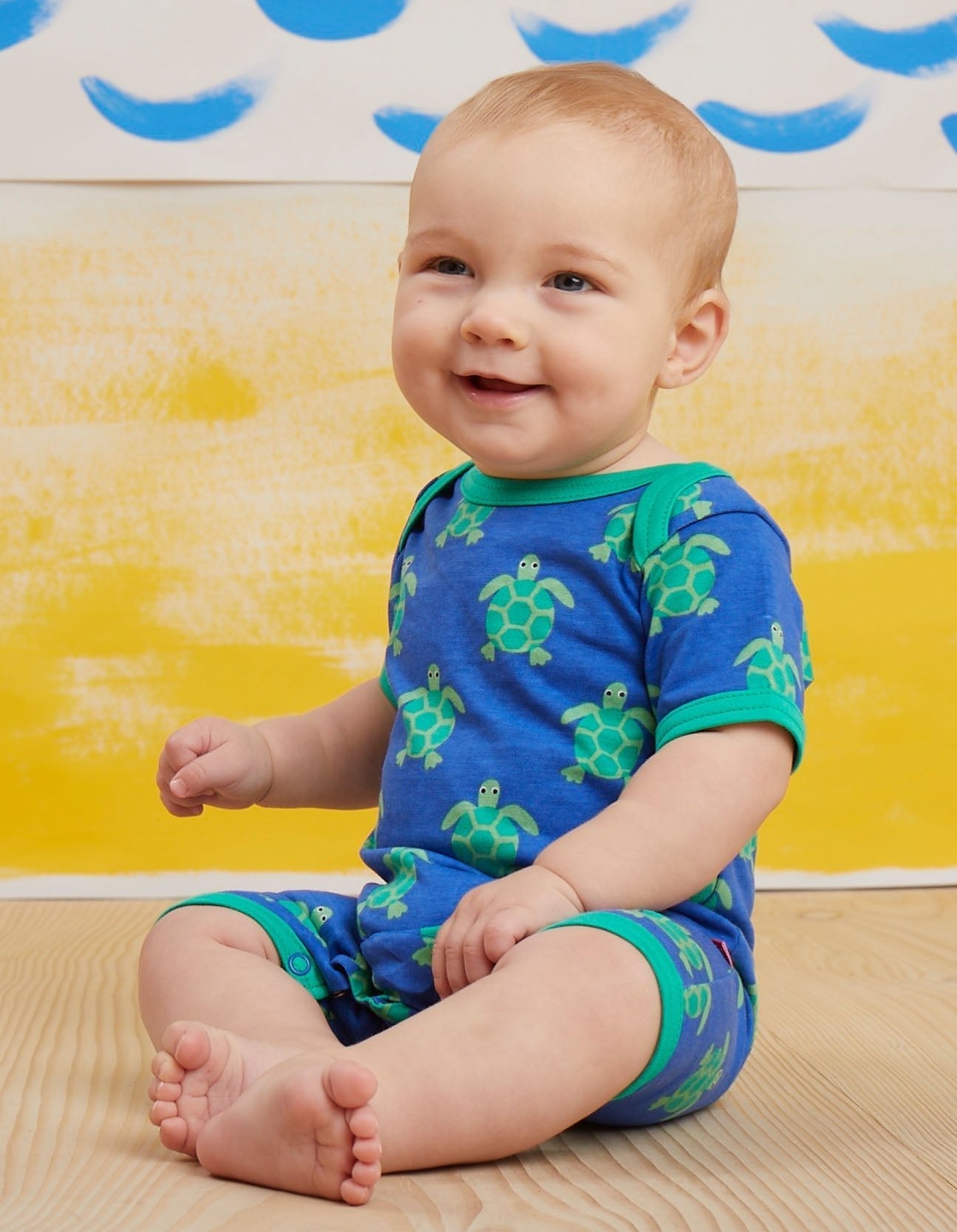 Organic Turtle Print Romper - Toby Tiger