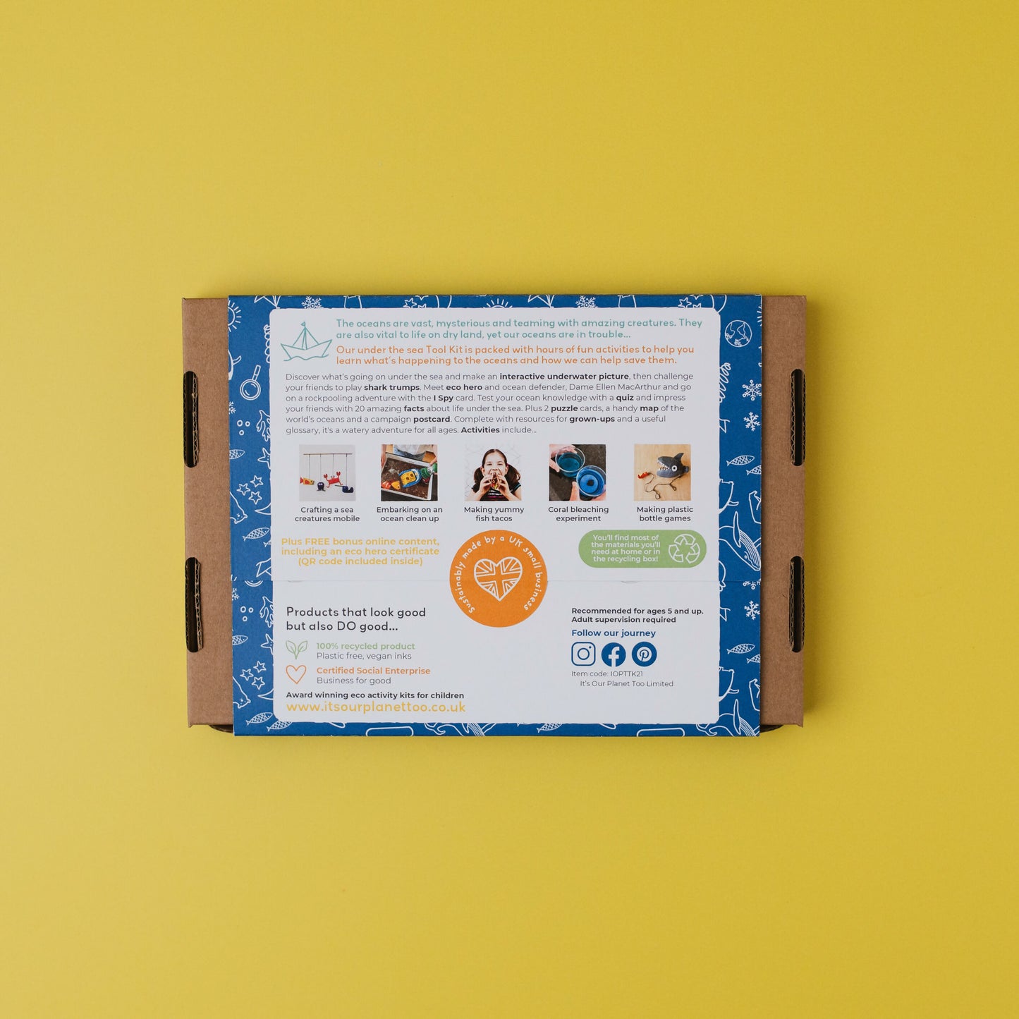Sustainable Montessori toy: UNDER THE SEA - Children’s eco activity kit (Age 5+) | KIDDYKIND