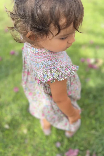 Casilda Handsmocked Baby Girl Playsuit