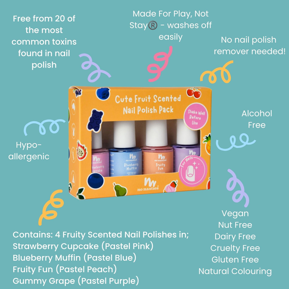 Kids Scented Nail Polish Gift Set – 4 Pack
