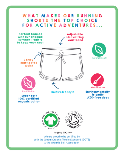 Organic Strawberry Print Running Shorts