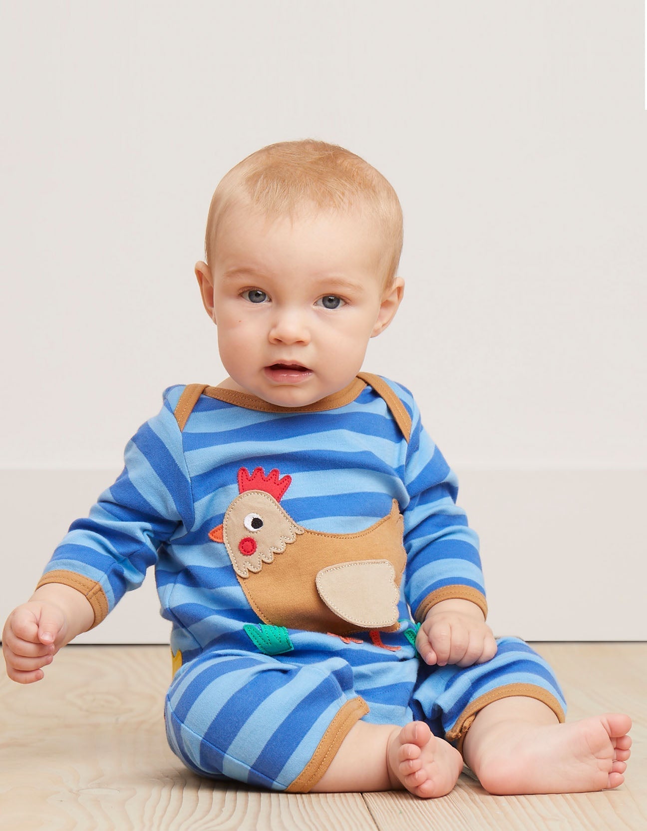Organic Clucky Chicken Applique Sleepsuit