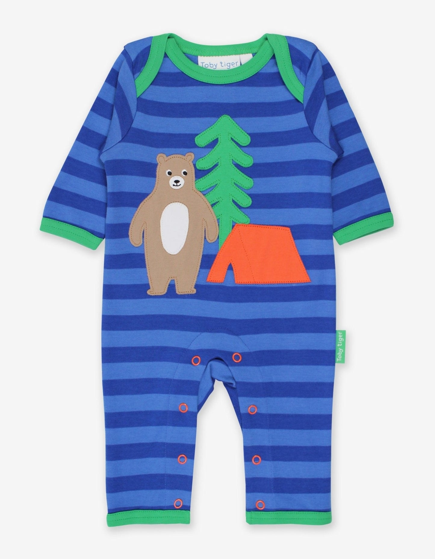 Natural baby sleep: Organic Camping Bear Applique Sleepsuit | KIDDYKIND