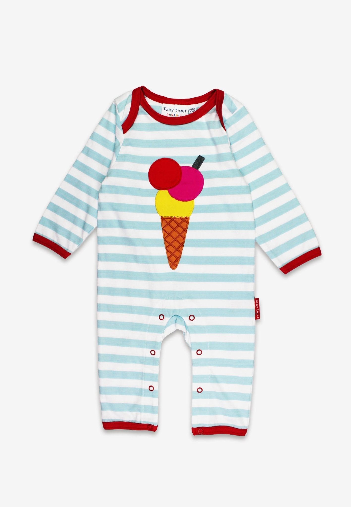 Organic Ice Cream Applique Sleepsuit | organic baby sleepwear UK — KIDDYKIND