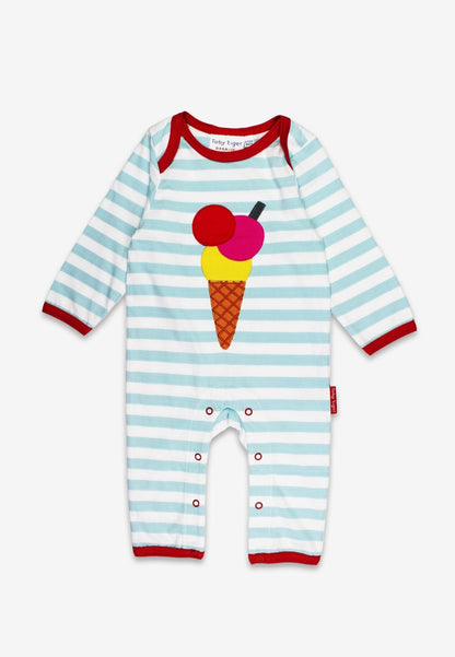 Organic Ice Cream Applique Sleepsuit | organic baby sleepwear UK — KIDDYKIND