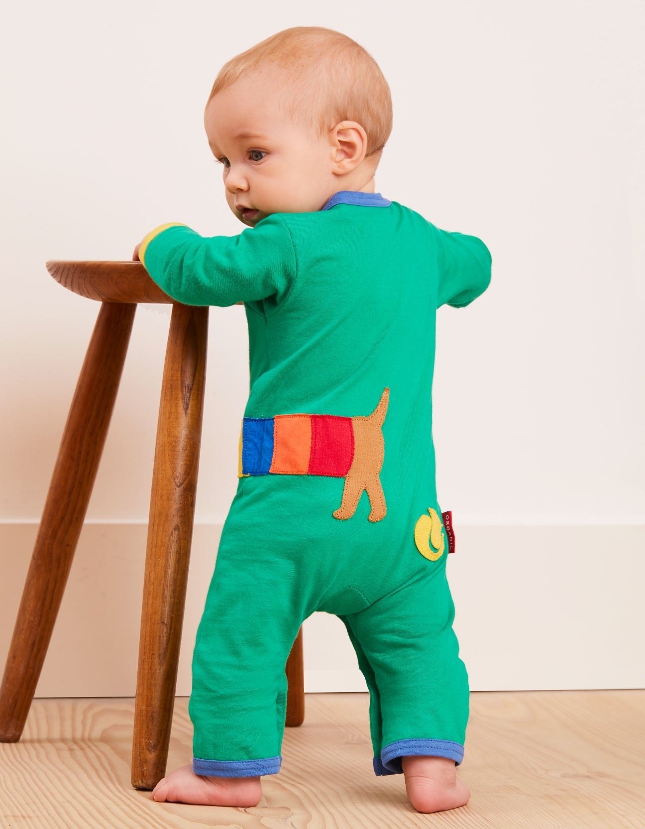 Organic Multi Sausage Dog Applique Sleepsuit - Toby Tiger