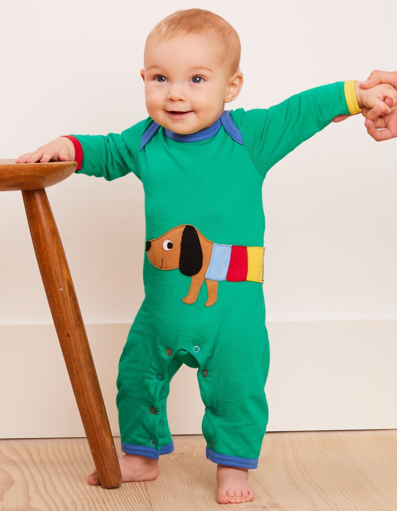 Organic Multi Sausage Dog Applique Sleepsuit - Toby Tiger