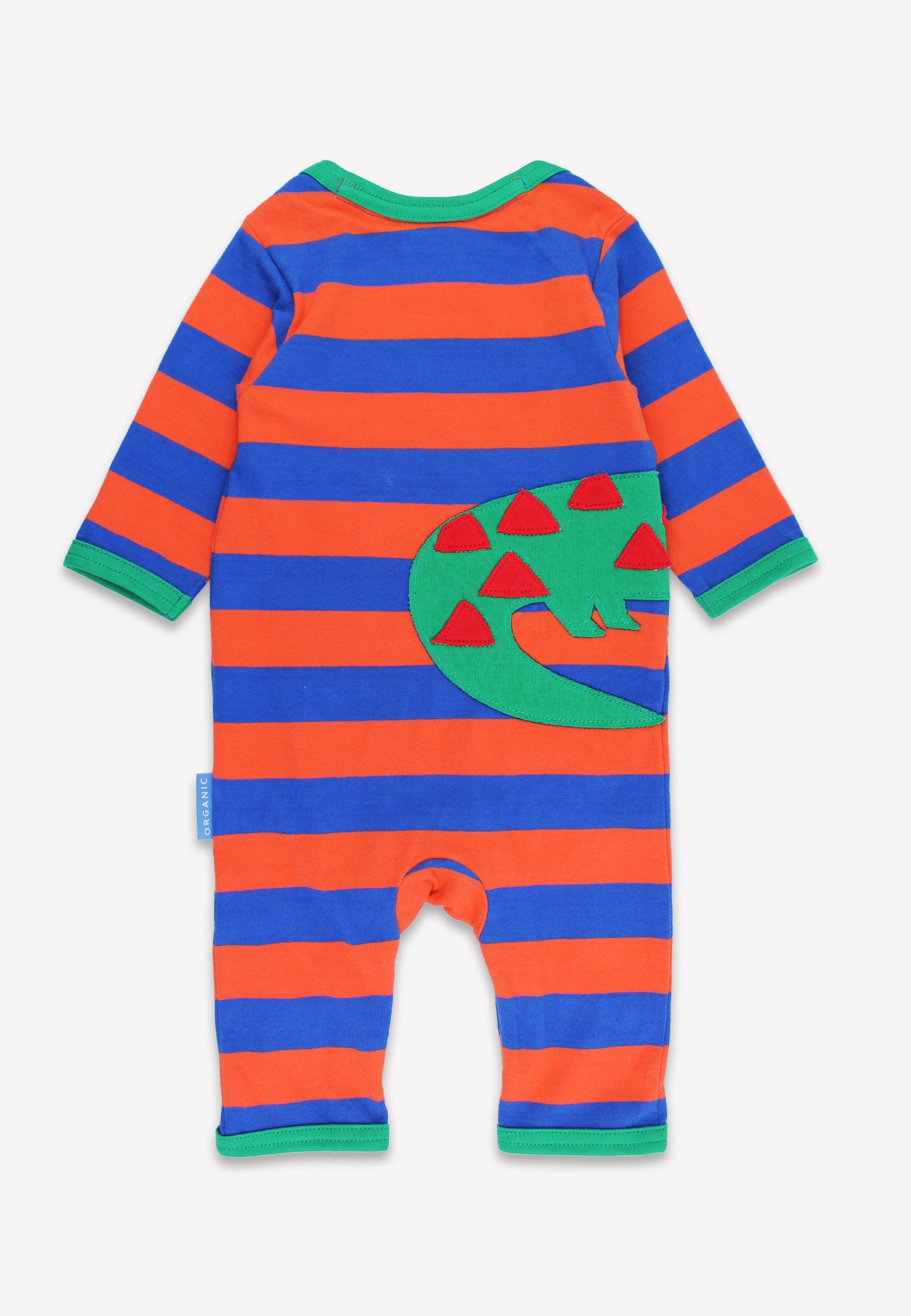 Natural baby sleep: Organic Crocodile Applique Striped Sleepsuit | KIDDYKIND