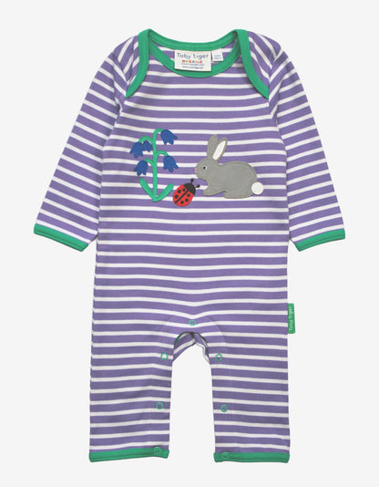 Organic Spring Applique Sleepsuit - Toby Tiger UK Retail