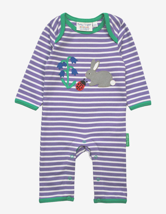 Organic Spring Applique Sleepsuit - Toby Tiger UK Retail
