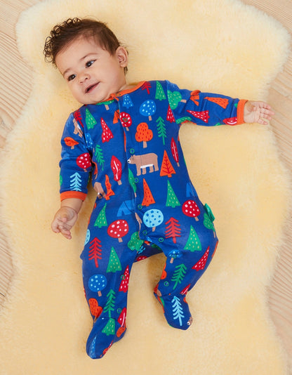 Organic Camping Bear Print Babygrow