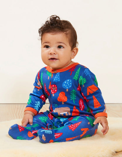 Organic Camping Bear Print Babygrow