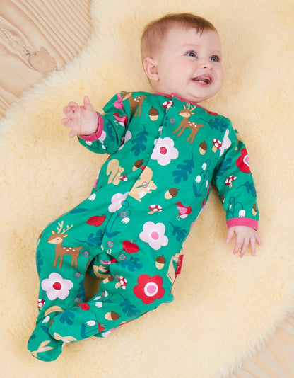 Organic Forest Adventure Print Babygrow | organic cotton kids pyjamas UK