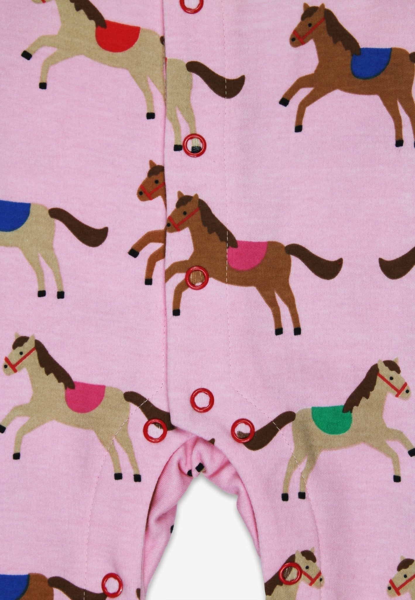 Organic Pink Horse and Pony Print Sleepsuit - Toby Tiger
