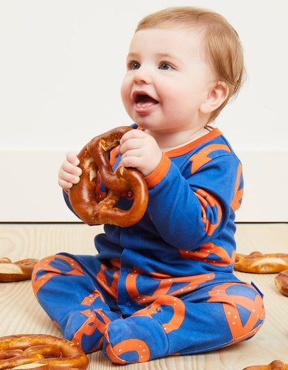 Organic Pretzel Print Babygrow | organic baby sleepwear UK — KIDDYKIND