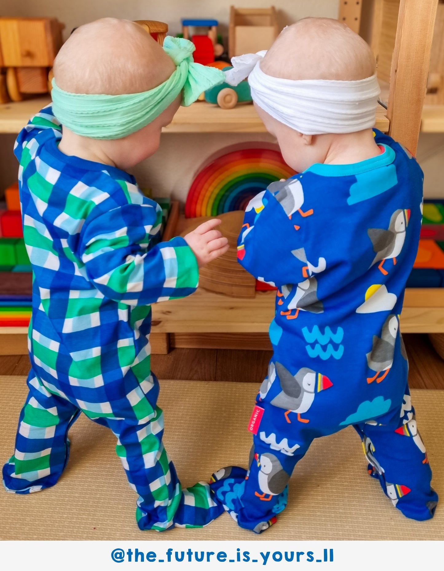 Organic Puffin Print Babygrow - Toby Tiger UK Retail