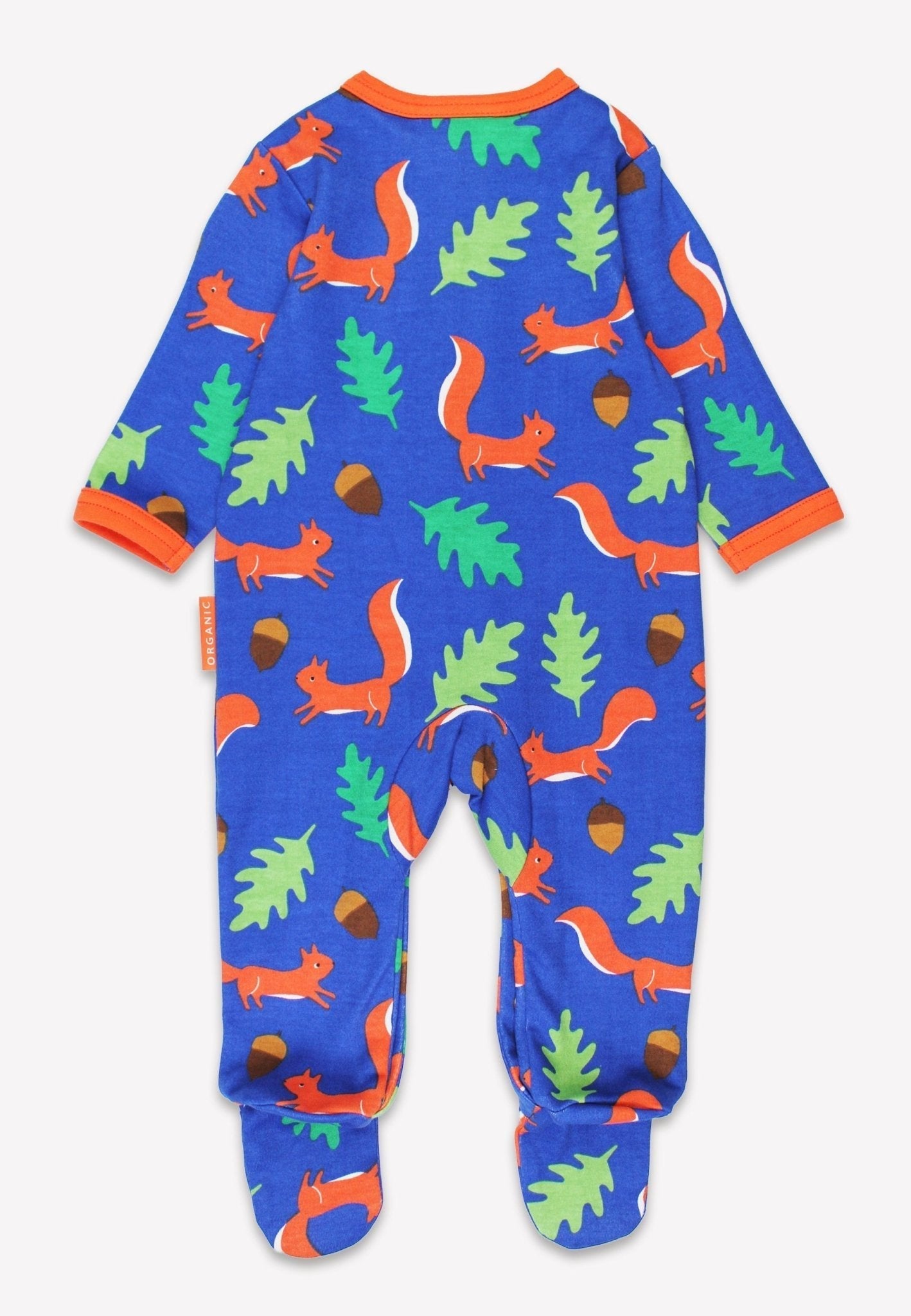 Organic Squirrel Print Sleepsuit - Toby Tiger