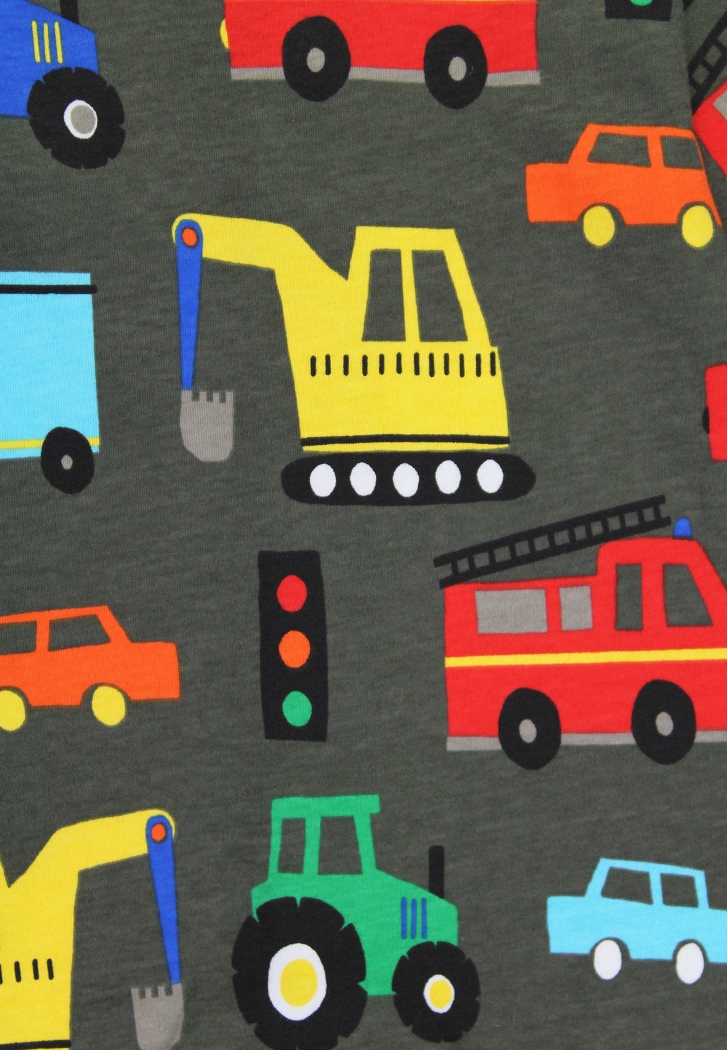 Organic Transport Print Sleepsuit | organic cotton kids pyjamas UK