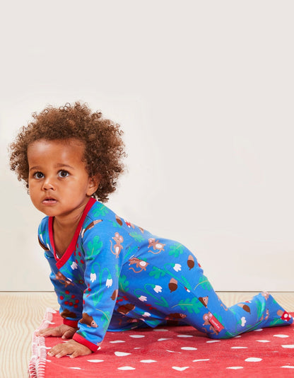 Organic Woodland Print Babygrow — Montessori wooden toy UK | KIDDYKIND