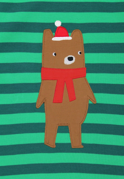 Organic baby bedding: Organic Christmas Bear Applique Sleepsuit | KIDDYKIND