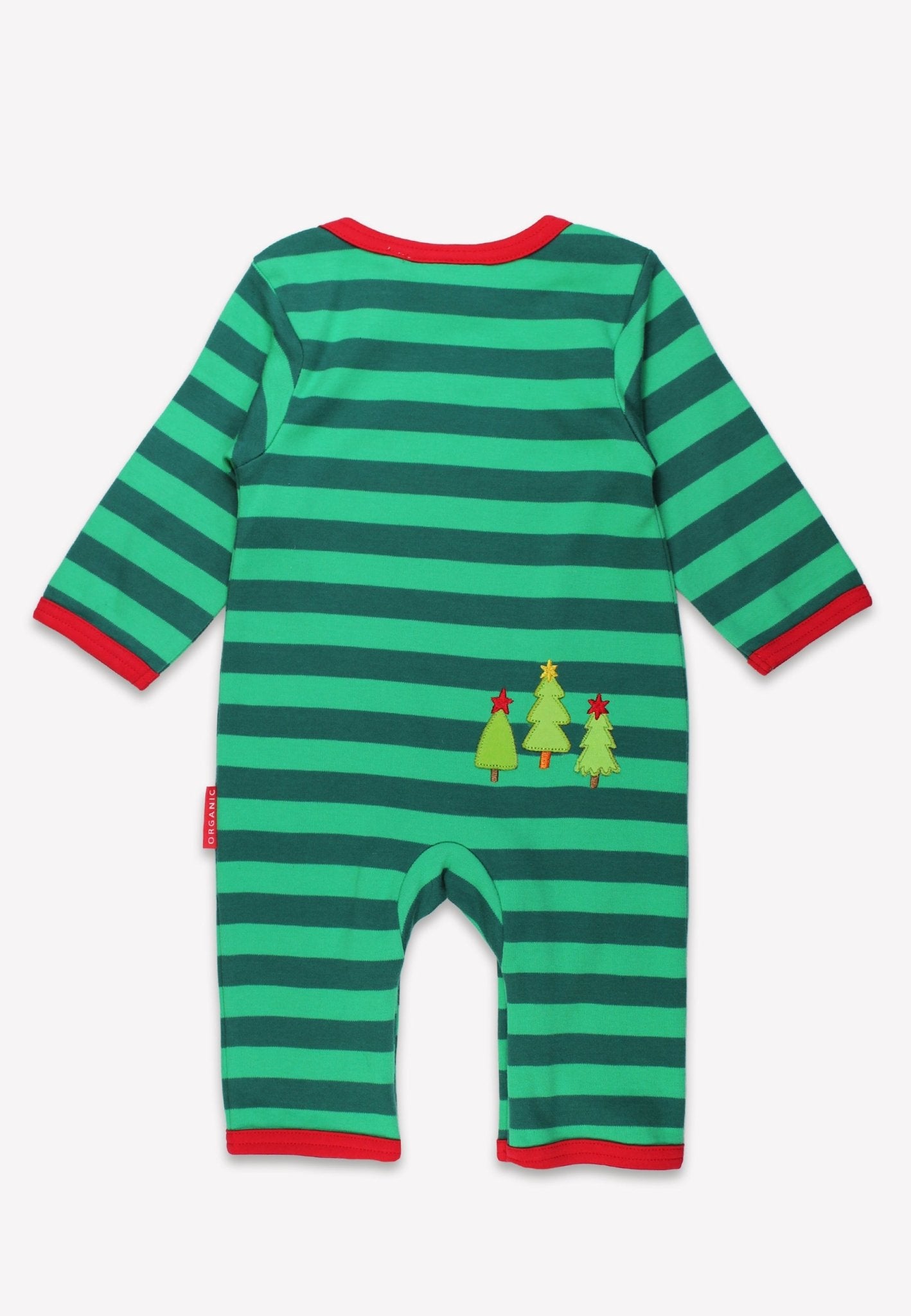 Organic baby bedding: Organic Christmas Bear Applique Sleepsuit | KIDDYKIND