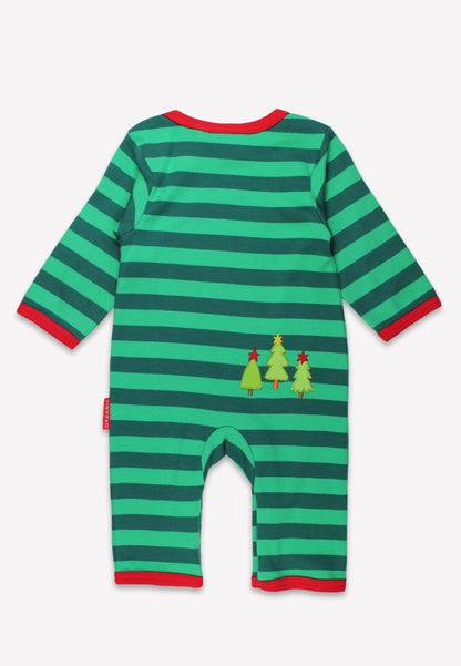 Organic baby bedding: Organic Christmas Bear Applique Sleepsuit | KIDDYKIND