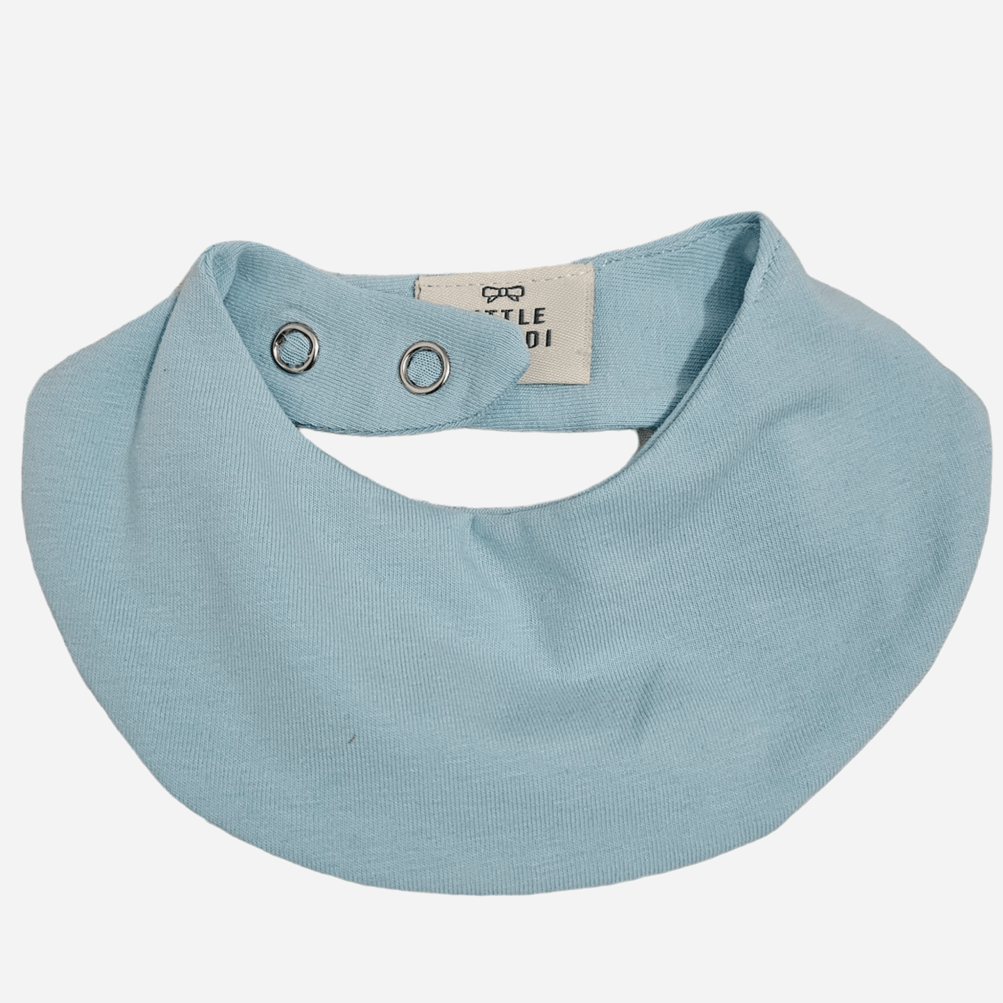Small Bib - Sky Blue colour- newborn weaning feeding baby bib drool catcher bib saliva bib newborn teething - front view of bib -  Little Scandi baby