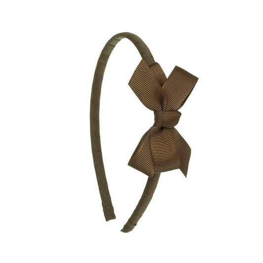 Small Bow Hairband - Brown