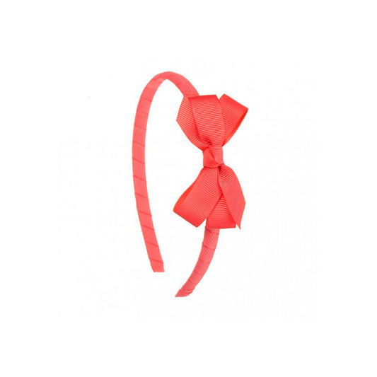 Small Bow Hairband - Coral