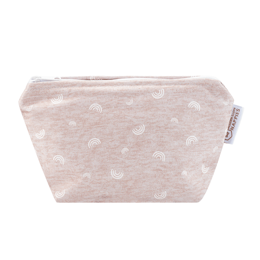 Small Reusable Cloth Wipe & Sanitary Bag - Rainbow Oatmeal