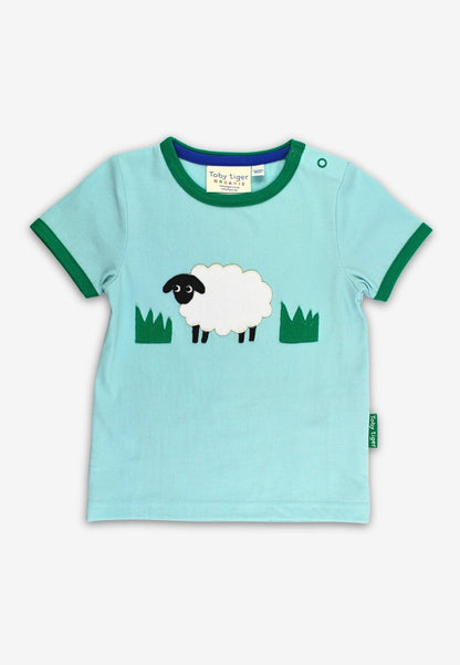 Organic Sheep Applique Short - Sleeved T-Shirt - Toby Tiger