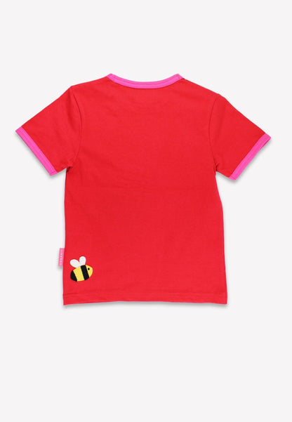 Organic Sunflower Bee Applique Short - Sleeved T-Shirt - Toby Tiger