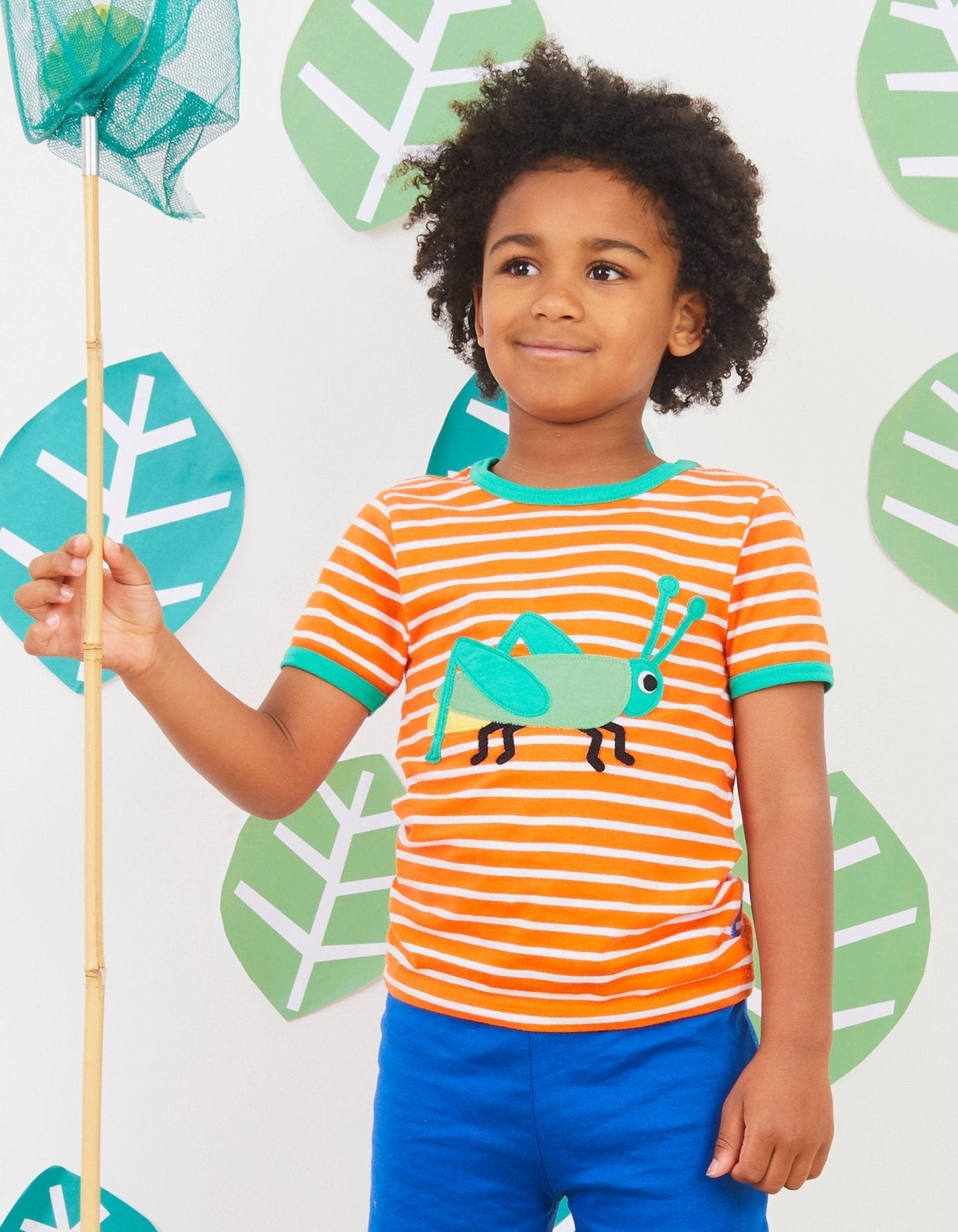 Organic Grasshopper Applique T-Shirt - Toby Tiger